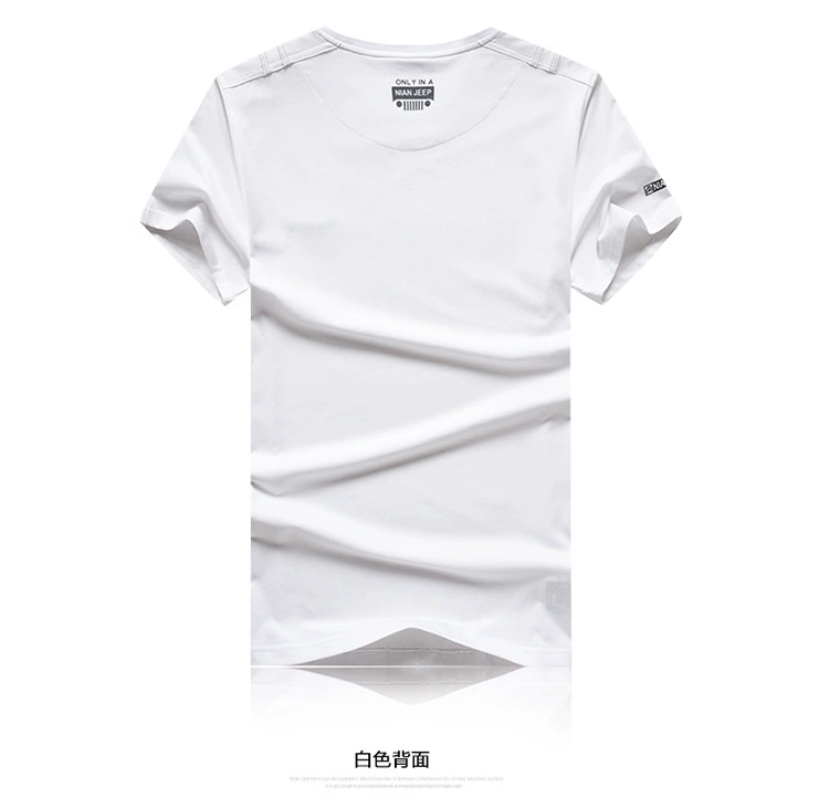 Jeep Shield quầy hàng chính hãng áo thun NIAN JEEP nam ngắn tay áo thun cotton rộng cổ tròn áo polo lacoste
