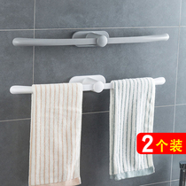 Punch-free bow towel storage rack wall-mounted toilet towel rack bathroom wall bath towel rack rack
