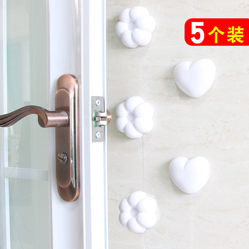 Thickened Flowers Anticollision Mat Creative Heart-shaped Door Door Lock Protection Cushion Door Rear Wall Anti-Bumper Cushion Home-Taobao