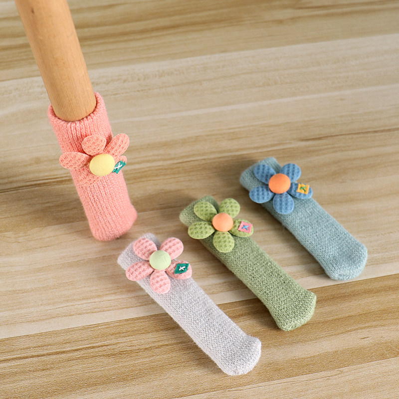 Chair Leg Covers, Stool Leg Protective Covers, Double-Layer Thickened, Silent, Wear-Resistant Table Leg Pads, Stool Leg Covers, Cute Knitted Covers
