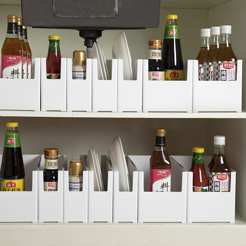 Home Overall Cupboard Containing box Kitchen Storage Box Plastic Sauce box Desktop finishing box Kitchenware Debris containing box