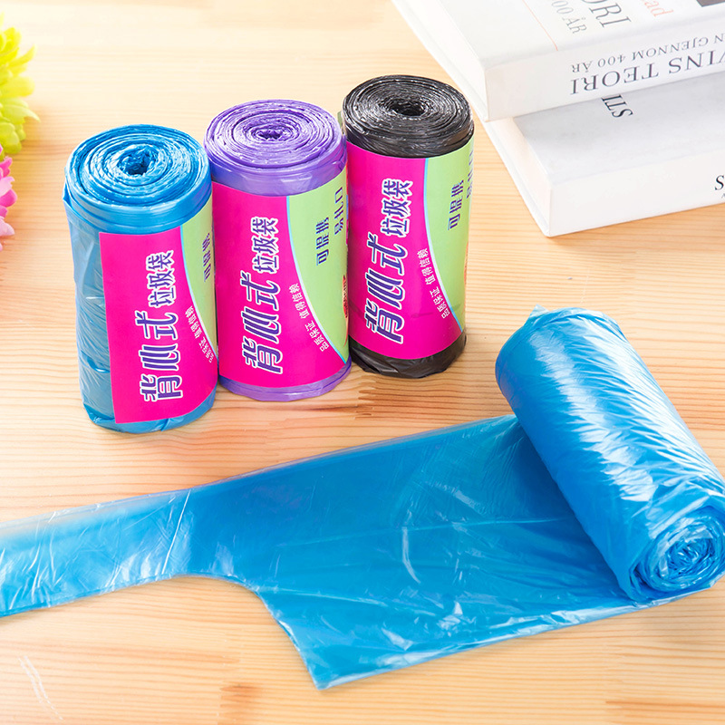 The Dining Room Hotel Home Vest Style Large Number garbage bag thickened Roll Disposable Household Plastic Bag 25 only clothes