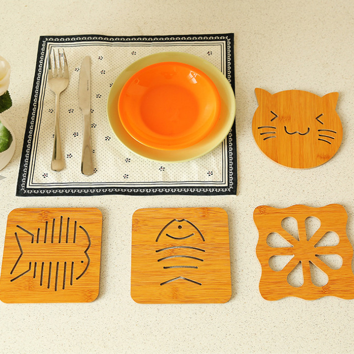 Full Bamboo Dining Mat HEAT INSULATION MAT CUTLERY DINNER PLATE TABLE MAT PAN PAD ANTI-BURN MAT PAN MAT BOWL CUSHION TABLE MAT