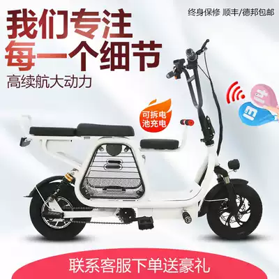 Electric bicycle folding mini small three-seat mother and child skateboard Parent-child 3-person pick-up and drop-off children electric car