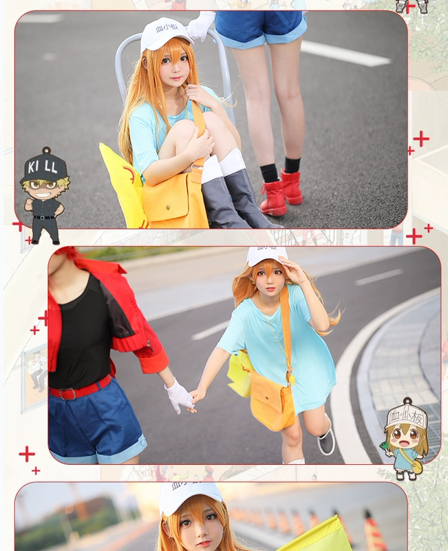 Làm việc tế bào cos tiểu cầu COS quần áo áo thun mũ cờ còi trang phục cosplay toga himiko cosplay