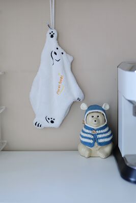 80 vintage time export super cute hand towels, polar bear rags, kitchen towels, double-layer hand towels to Japan
