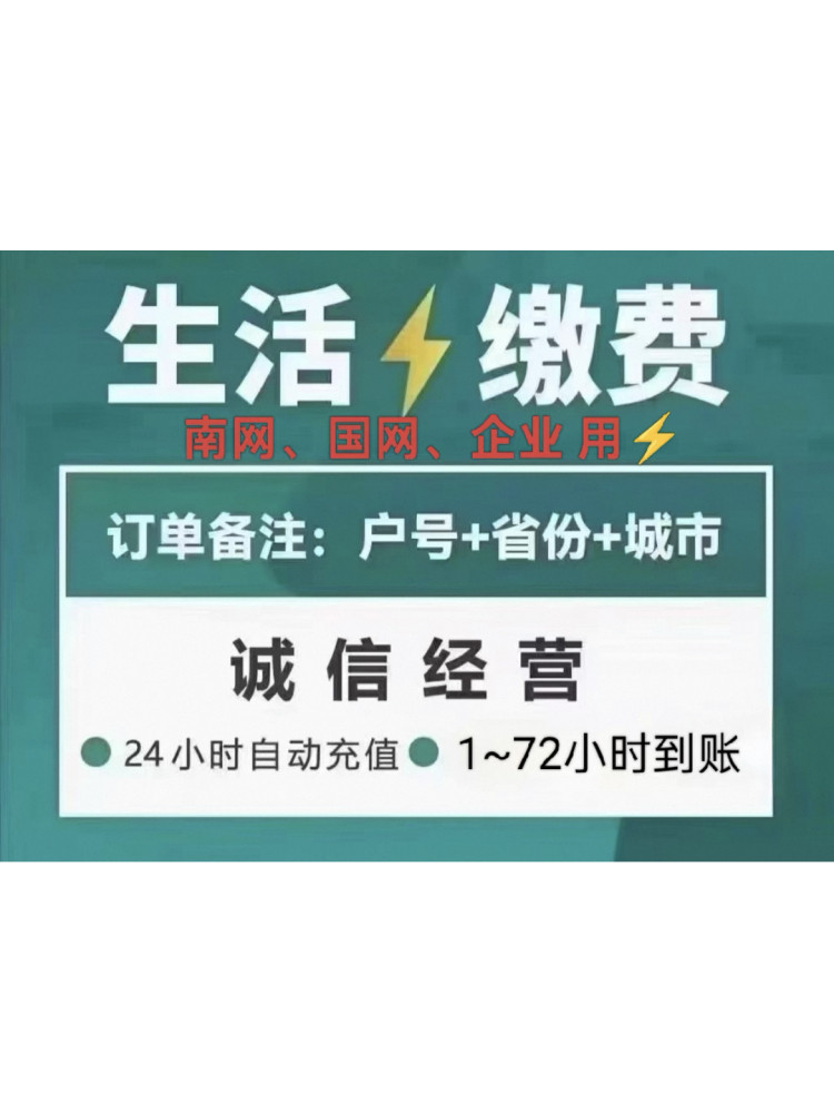 生活服务 南网 、国网、企业、民工电、 直充 诚信经营