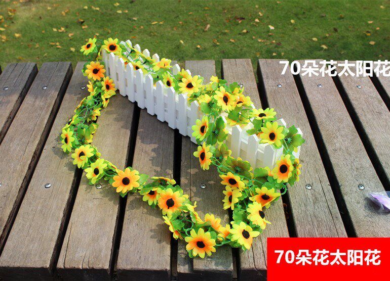 Simulation rattan flower vine home decoration sunflower flower grape leaf vine string decorative sun flower