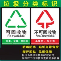 Garbage bins Classification ID stickers not recyclable harmful Other Kitchen Afterdry Wet adhesive labels Prompt signs