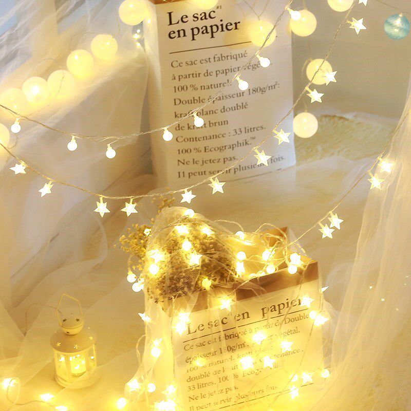 LED Atrium Stars Light Lantern Girl Dormitory Light Flashing Lights ROOM FOR BEDROOM RED LIGHT FULL OF STARS ROMANTIC WEB DECORATION