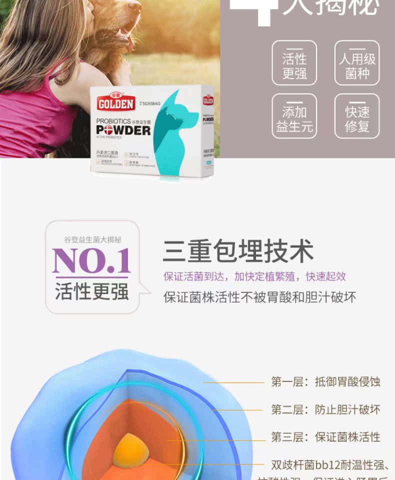 Bắn 3 phát miễn phí 1 con chó Gudeng con chó con sinh học mèo với Keji kéo bụng nôn mửa tiêu chảy dạ dày kho báu 25g - Cat / Dog Health bổ sung sữa cho mèo mẹ