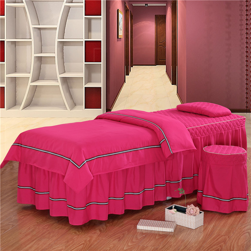 Vẻ đẹp giường bao gồm bốn bộ massage giường màu rắn Châu Âu thẩm mỹ viện cao cấp dành riêng ga giường spa đẹp