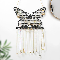 Jewelry rack display rack wall-mounted butterfly-shaped jewelry rack metal hollow jewelry rack necklace earrings display rack