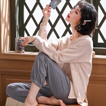 Petite 150cm145 high and thin womens long sleeves cotton girls pajamas small size s household clothing autumn