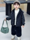 Boys suit autumn and winter 2025 new style baby plus velvet clothes children's quilted vest and pants three-piece set