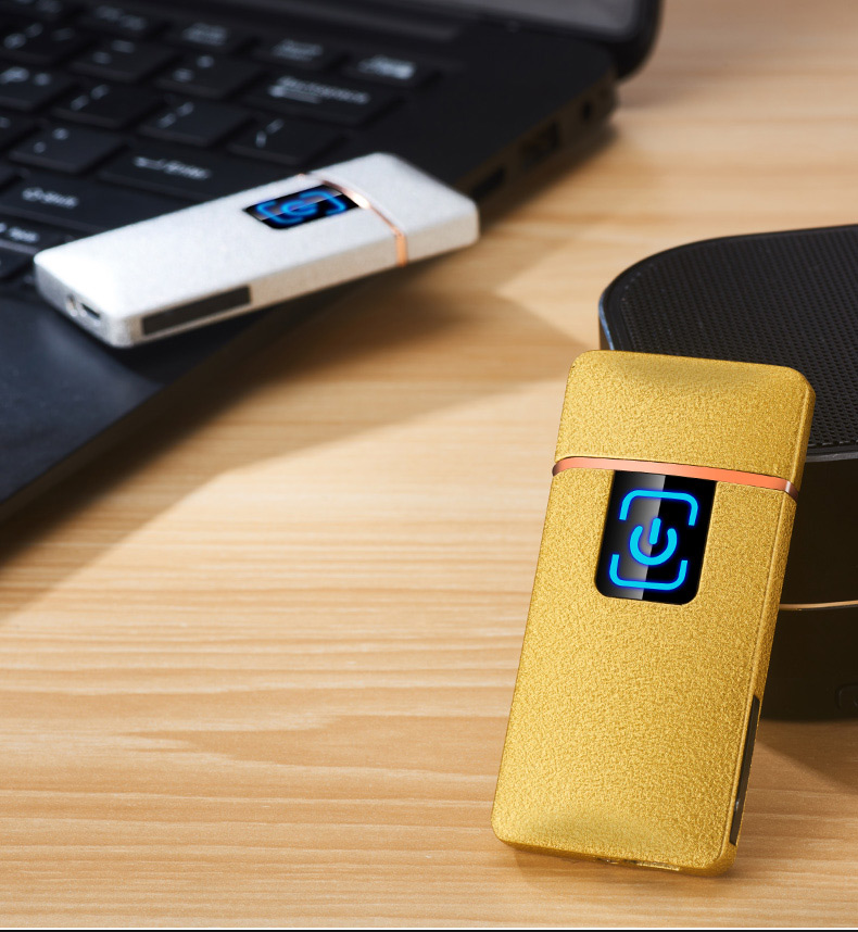 2019 mới mạng cảm ứng vân tay màu đỏ sạc nhẹ cá nhân tùy chỉnh usb điện tử thuốc lá nhẹ hơn để gửi bạn trai thủy triều - Bật lửa quẹt dupont