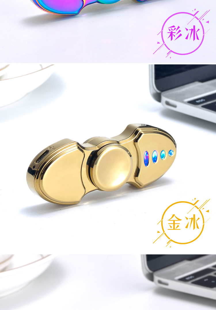 Xoay ngón tay cái bật lửa sạc sáng tạo đầy màu sắc cá tính chống gió USB bật lửa điện tử để gửi bạn trai bật lửa clipper