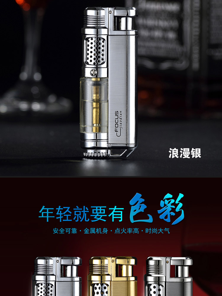 Gió nhẹ bật thẳng vào ngọn lửa màu xanh cá tính sáng tạo cơ thể bơm hơi nam kim loại điện nhẹ máy tùy chỉnh chữ bật lửa đẹp giá rẻ