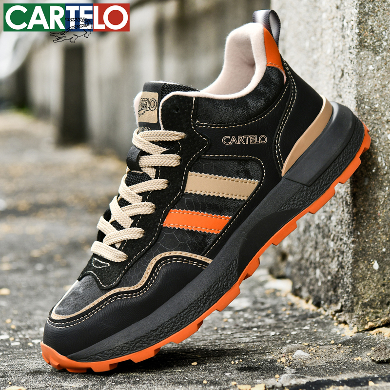 Cardile Crocodile Men's Shoes Spring New Men's Sports Shoes Men's Casual Shoes Thick-Soled Sneakers Versatile Travel Shoes