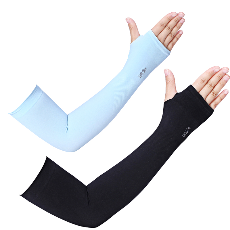 Outdoor ice silk sunscreen long sleeve men's sleeve sunscreen women's sleeve riding UV protective arm cover travel sunscreen