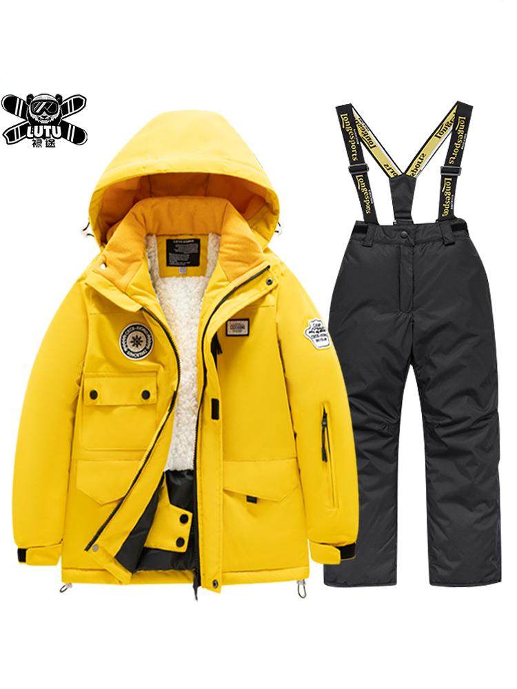 Children's Ski Clothing for Boys and Girls, Small, Medium and Large Kids, Split Windproof and Waterproof Professional Snow Country Equipment Set, Quick-Drying Clothing