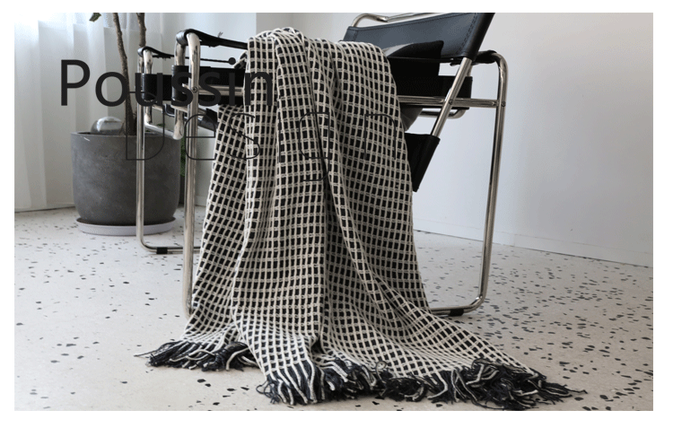 Giả cashmere bánh quế Bắc Âu hiện đại tối giản chăn đầu giường ngủ cờ sofa bàn cà phê chăn mềm chăn giản dị - Ném / Chăn chăn cừu chữ vạn