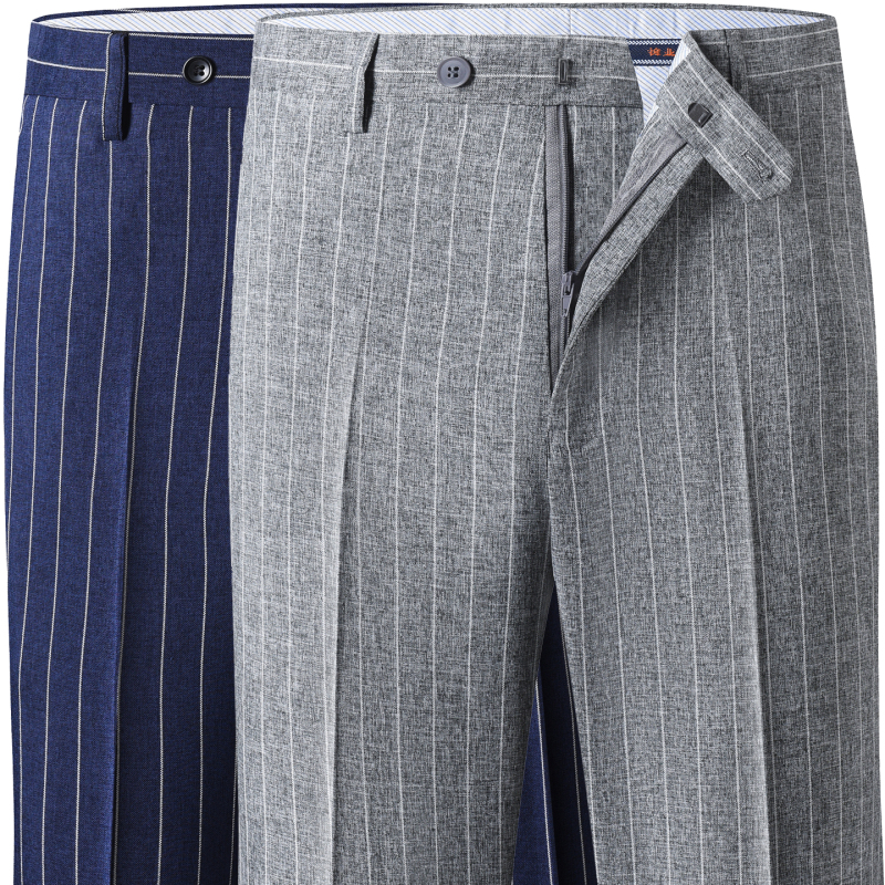 Summer New Thin Woodpecker Men's Striped Dress Pants Business Loose Straight-Leg Trousers Drapey Cool Suit Pants Summer New Thin Woodpecker Men's Striped Dress Pants Business Loose Straight-Leg Trousers Drapey Cool Suit Pants