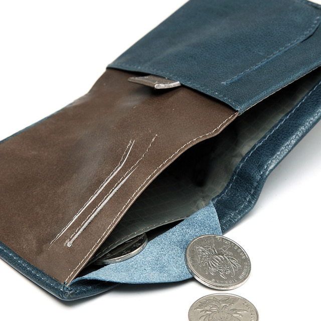 NoteSleeve top-grain leather wallet small ultra-thin mini men's short horizontal money wallet fashion ກະເປົາເປ້ຂອງແທ້