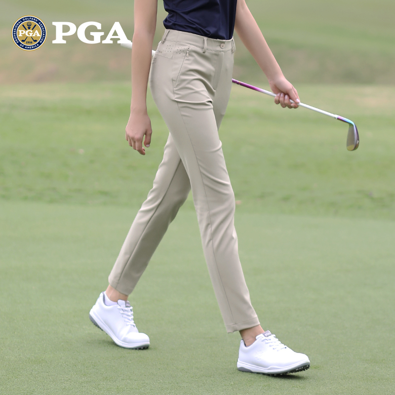 Spring and Summer Pga Golf Pants for Women, Breathable, Quick-Drying Sports Pants, Elastic, Slim-Fitting, Waterproof Long Pants, Women's Clothing