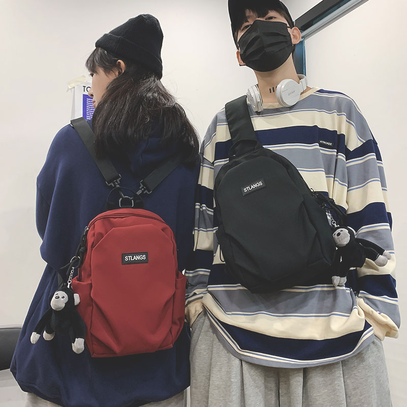 ins tide card slanted satchel women's chest bag multipurpose double shoulder bag day system tooling wind student single shoulder portable small scapegoat