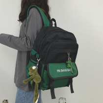 School bag women ins wind backpack Korean version Harajuku junior high school college students large capacity 15.6 inch computer backpack men