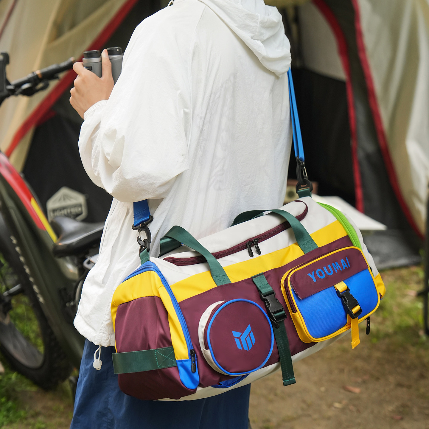 Outdoor mountaineering travel bag handbag women's large capacity backpack storage bag luggage bag sports fitness bag men's