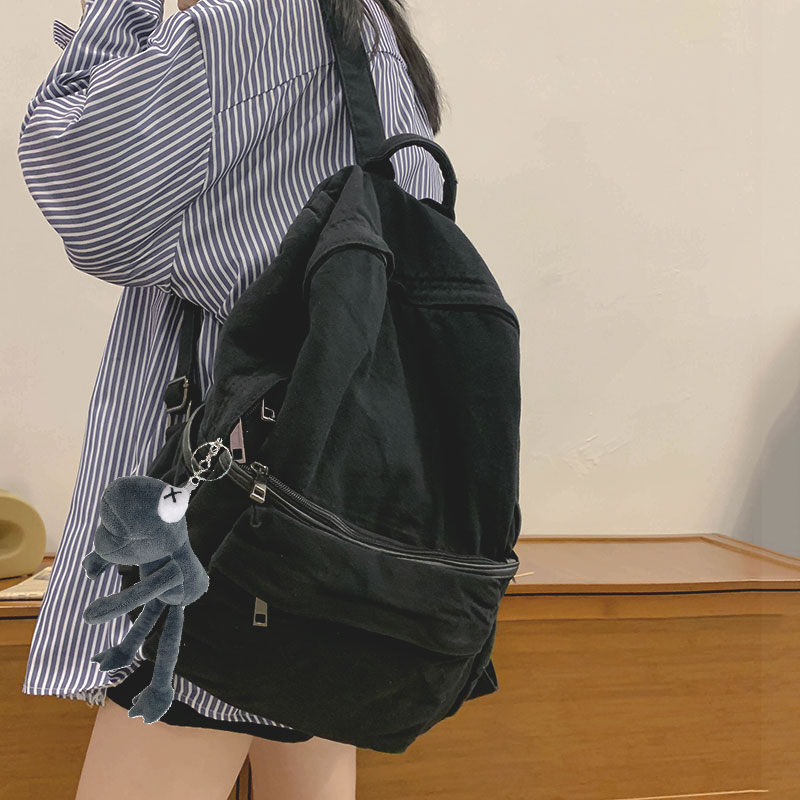 Junior high school student schoolbag female Korean version Harajuku ulzzang high school student washed rucksack Japanese backpack