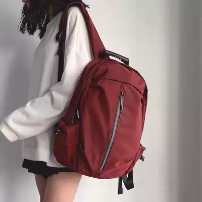 School bag female high school college students Korean version of ins reflective tooling neutral backpack female fashion solid color backpack men