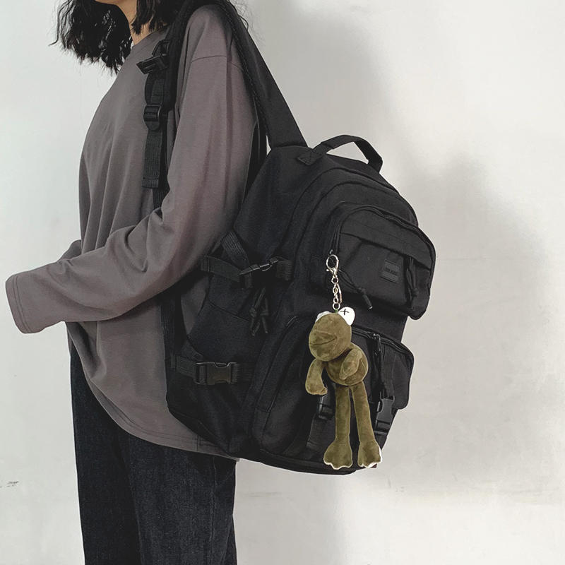 Bag Girl Han Edition Original Juku Ulzzang High School College Student Tooling Double Shoulder Bag Large Capacity Travel to Shoulder Bag Men Tide