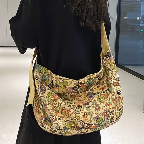 Вместительный и большой брендовый японский шоппер, сумка через плечо, подходит для студента