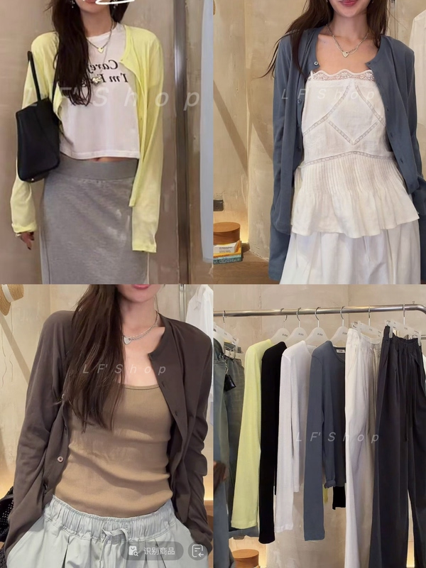 6940! in Stock! Sunflower Ouni Style~ Korean Dongdaemun~ New Solid Color Age-Reducing Cardigan Top 6940! in Stock! Sunflower Ouni Style~ Korean Dongdaemun~ New Solid Color Age-Reducing Cardigan Top