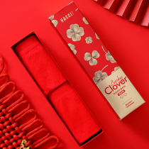 HACCI Lucky Four Leaf Grass Big Red Wedding Ben Life Transit Mulberry Silk Bacteriostatic Triangle Briefs Womens Box Dress