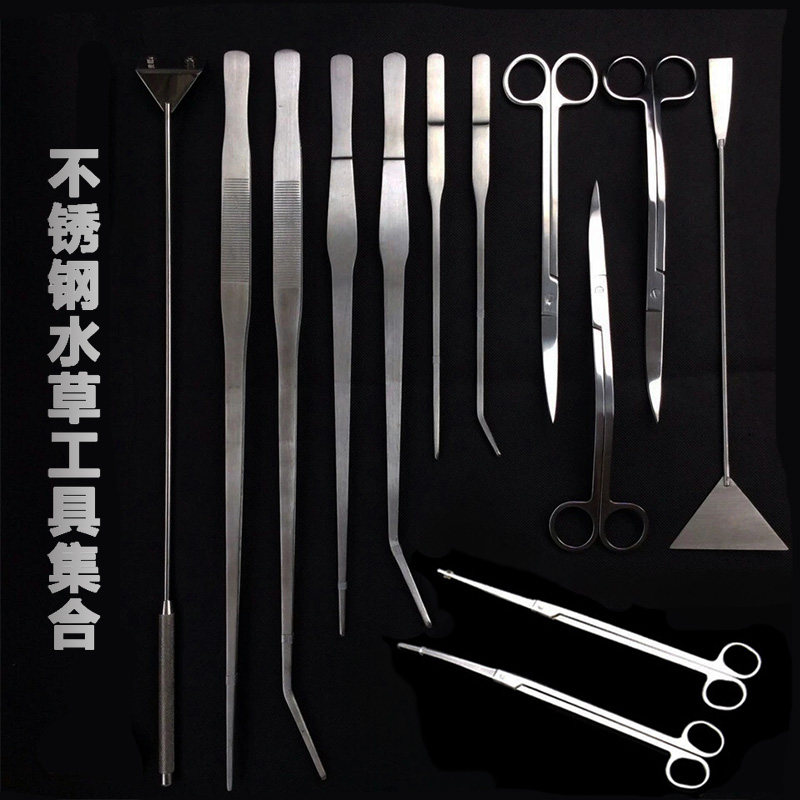 Water Grass Cutting Tool Quality Stainless Steel Water Grass Clip Straight Bending Tweezers Scissors 27CM 27CM 38CM 48CM