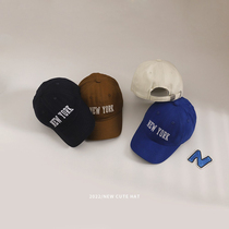 South Korean childrens hat 2022 new letters embroidered tide boy 100 hitch a duck tongue hat minimalist sun-capped baseball cap