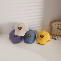 Korean childrens hat spring 2022 trendy small bear embroidery for men and women Duck Tongue Cap Candy Color 100 Hitch Baseball Cap
