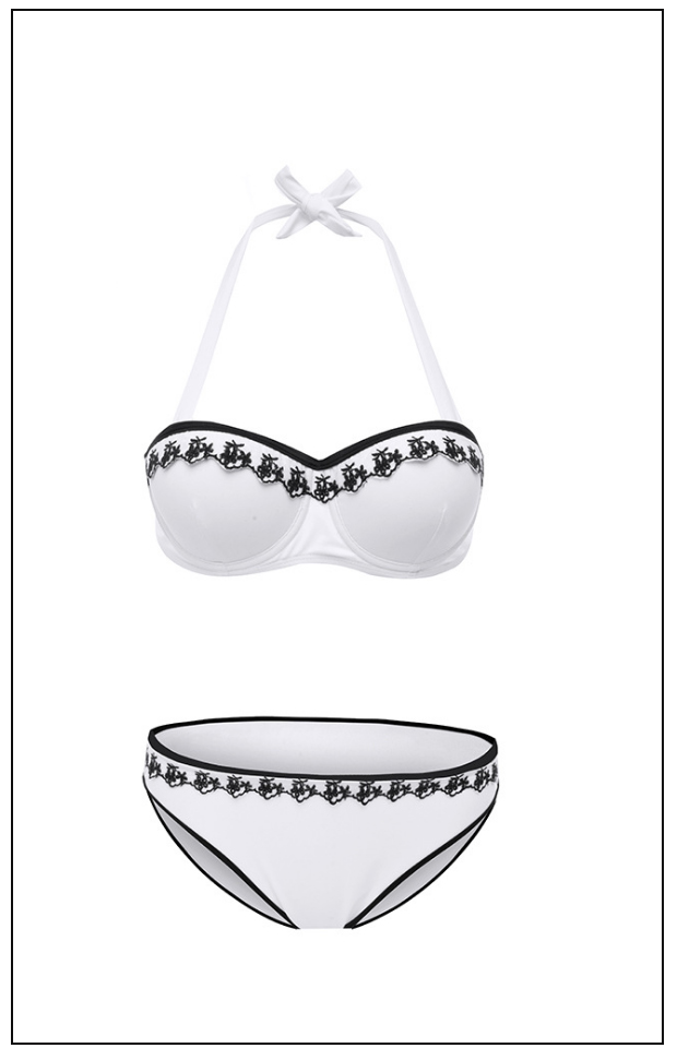 Châu Âu và Hoa Kỳ áo tắm bikini ba điểm màu đen nữ ngực lớn gợi cảm áo tắm bikinii nữ màu trắng hơn so với Kenney áo tắm biển đẹp