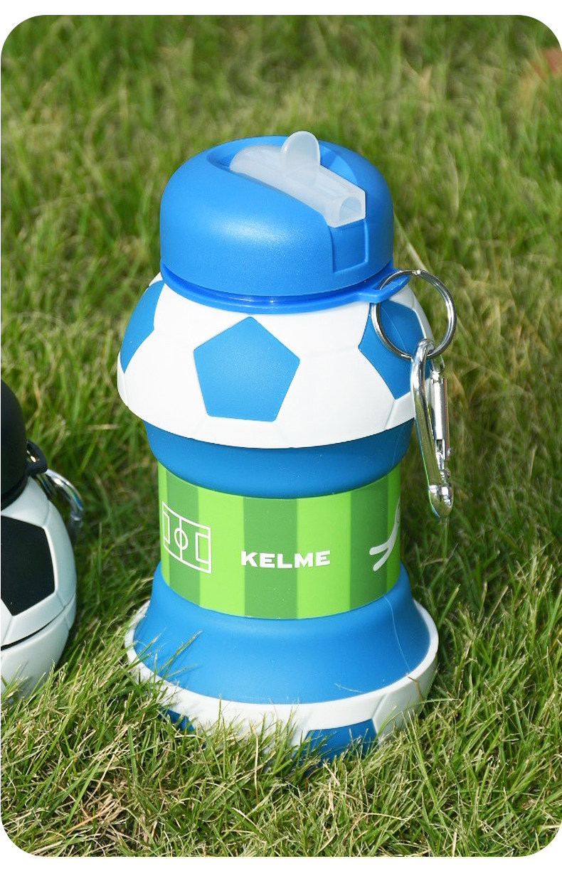 KELME卡尔美水杯儿童户外运动训练便携水杯学生创意球型折叠水杯详情12