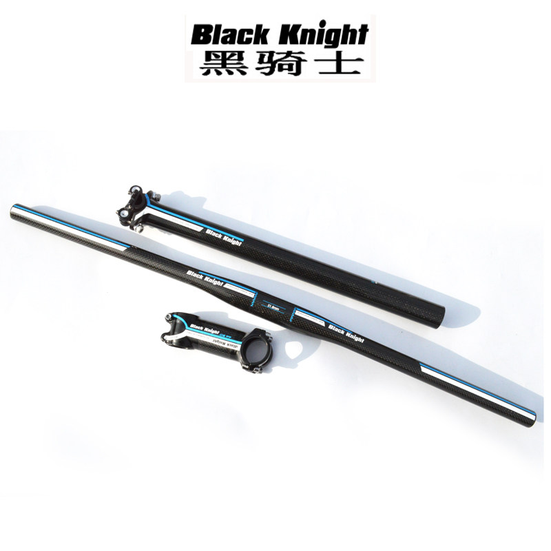 Carbon fiber set the group three sets of climbing car handlebars straight to the swallow seat tube stand pipe 31 8 riding accessories blue