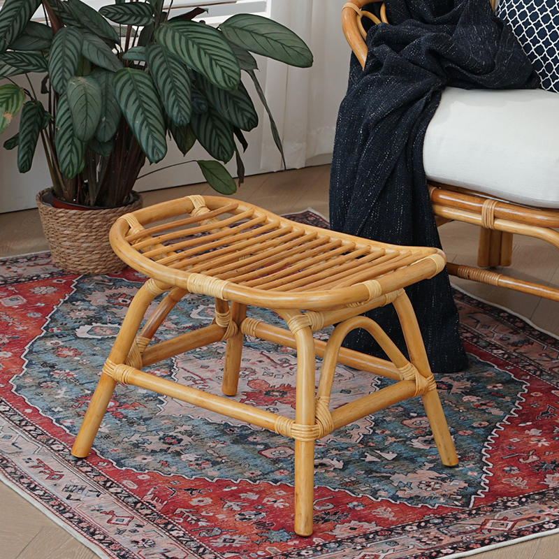 Antique footstool footstool footstool sofa footstool rocking chair resting footstool Japanese stool rattan woven footstool footstool foot pedals