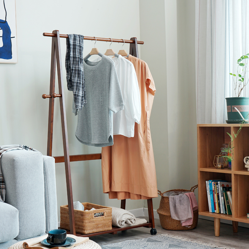 Norton Berg floor solid wood coat rack Korean multifunctional home bedroom hanger removable creative hanger