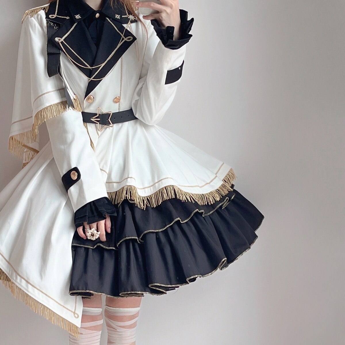 沉默火星-星巡夜骑士军lo礼服式高腰裙打歌服:让你成为舞台上的闪耀之星!-lolita-淘宝好物网