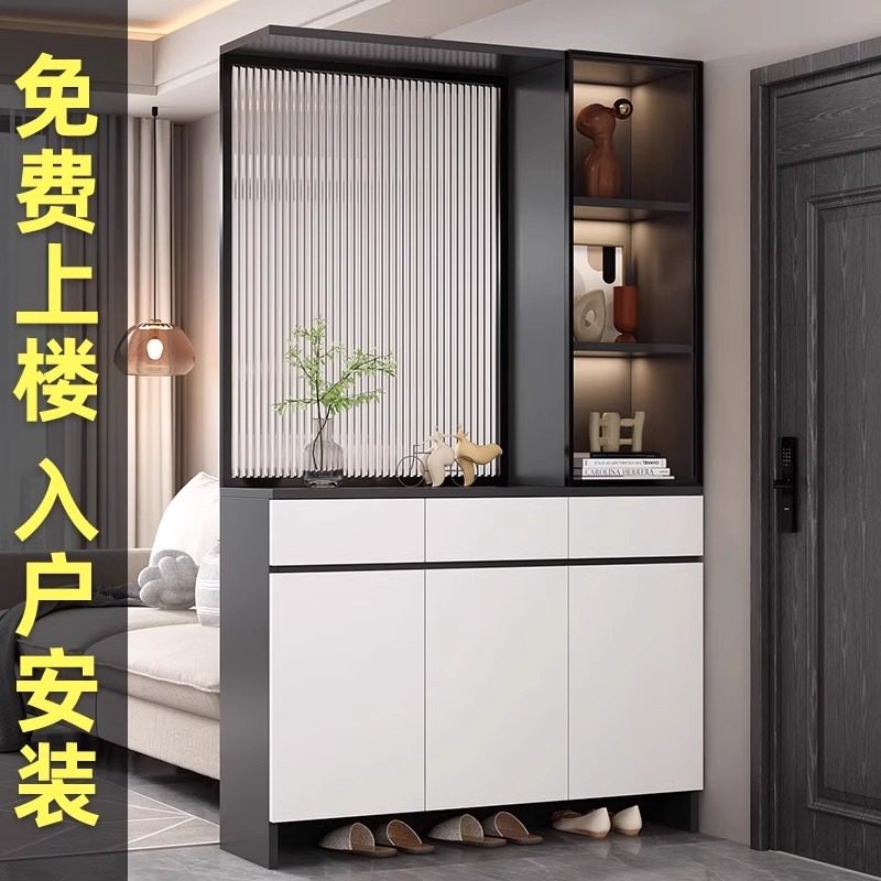 玄关柜入户正对门客厅屏风隔断柜2025新款进门鞋柜玻璃装饰门厅柜