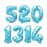 Синий цифровой детский воздушный шар для взрослых, 16 дюймов