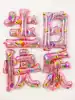 Children's year-old party decoration scene decoration birthday balloon 32 inch Chinese character Chinese happy birthday aluminum film balloon